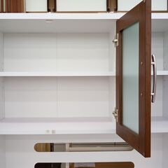 ☆ジモティ割あり☆ レンジボード 白/茶 H180×D42×W89.5 クリーニング済み