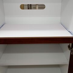 ☆ジモティ割あり☆ レンジボード 白/茶 H180×D42×W89.5 クリーニング済み