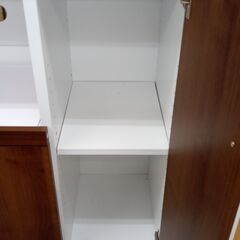 ☆ジモティ割あり☆ レンジボード 白/茶 H180×D42×W89.5 クリーニング済み