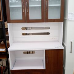 ☆ジモティ割あり☆ レンジボード 白/茶 H180×D42×W89.5 クリーニング済み