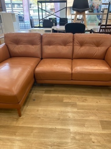 トレファク高槻店】取りに来られる方限定！【IDC】レザーカウチソファ  