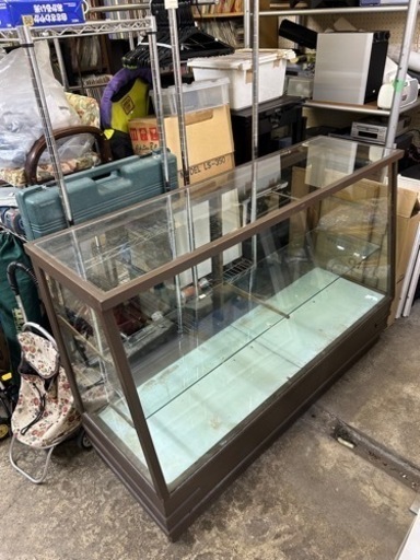 万代店　昭和レトロショーケース　木製什器　店舗