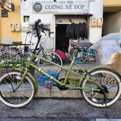 🎉🎉　ミニベロ自転車　２０インチ　カゴ　カギ　ライト　付き　緑　...