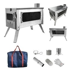 【最終値下げ中！購入受付3/2まで】薪ストーブ 折り畳み 収納バッグ付き キャンプ アウトドア サウナストーブ アウトドアテントストーブ キャンプストーブ 煙突付き 焚き火 ソロキャンプ 暖房 暖炉 コンパクト 軽量 BRUCKE ブリュッケ