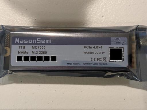 【新品未開封】MasonSemi  NVMe SSD 1TB 7000MB/s