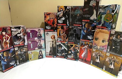 【中古】フィギュア まとめ 僕のヒーローアカデミア 東京リベンジャーズ 鬼滅の刃 プライズ セット 23個 ヒロアカ リベンジャーズ 鬼滅 開封済み