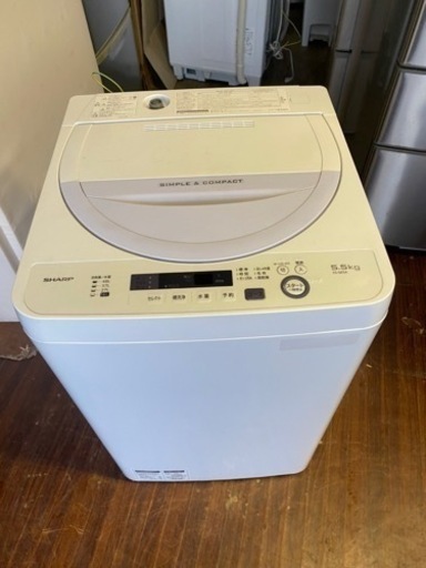 福岡市内配送設置無料　シャープ 全自動洗濯機 5.5kg バイオレット ES-GE5A-V