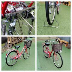 ※　受け渡し完了　※　　　　　　　　　　　　　　　　自転車　２６インチ　全整備済み　レトロ風　LEDライト　赤色　おまけ付