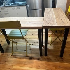 【最終値下げ中】無垢材カフェテーブル　2個