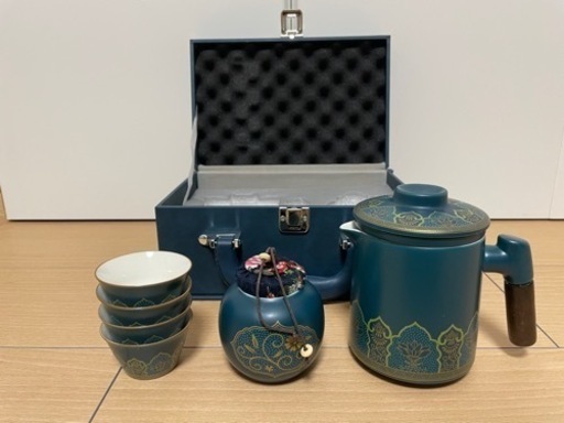 【新品未使用】携帯用茶器セット旅行用ティーセット セラミック 耐熱 コンパクト 軽量 茶こし付 急須