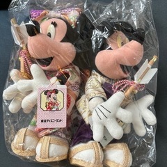 ディズニーランド限定ミッキーミニー着物ぬいぐるみ