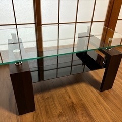 【美品】ローテーブル　ガラス　ブラック