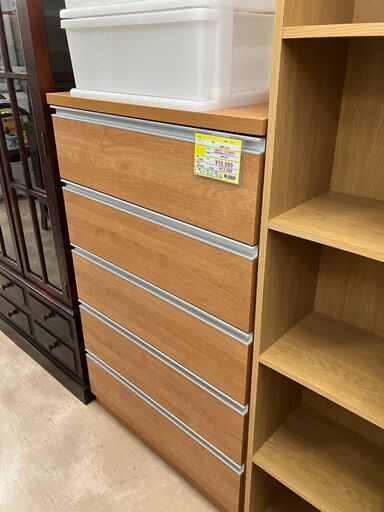 値下げしました❗️衣類収納 タンス5段チェストレール引き出し80cm幅整理たんすNo.396● ※現金、クレジット、スマホ決済対応※