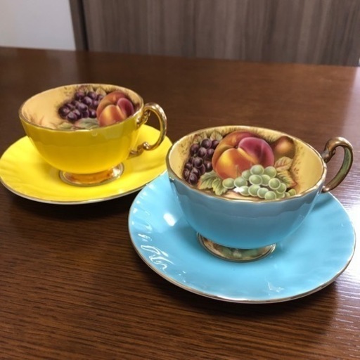 AYNSLEY オーチャードゴールド ティーカップ\u0026ソーサー 珈琲 紅茶 兼用