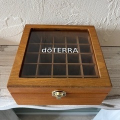ドテラ エッセンシャルオイルボックス 2個セット 木製 ガラス