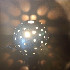 アンティーク　益子焼　陶器　ランプ照明ライトオブジェ