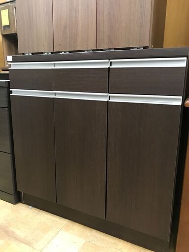 【FU754】★ キッチンラック  ブラウン  90✕41✕89  キッチン収納  キッチンボード  家具  堺市 深井 【ジャングルジャングル深井店】