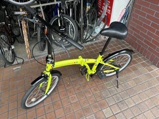 20インチ　折り畳み自転車　黄緑色