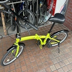 20インチ　折り畳み自転車　黄緑色