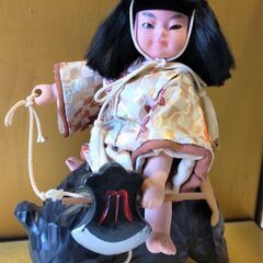 美品 五月人形 金太郎 熊乗 しっかりした眼差し 可愛らしい顔立ち
