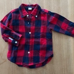 【美品】babygap ネルシャツ　赤チェック　2歳ぐらい