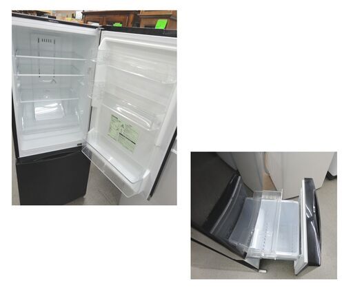 西岡店 2ドア冷蔵庫 153L 2018年製 東芝 GR-P15B5 ブラック TOSHIBA