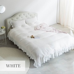 レザー調 姫系ベッドフレーム ホワイト