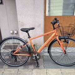 美品☆OFFICE PRESS[オフィスプレス]TR 700cシティークロスバイク 7speed/オレンジXブラック