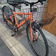 美品☆OFFICE PRESS[オフィスプレス]TR 700cシティークロスバイク 7speed/オレンジXブラック