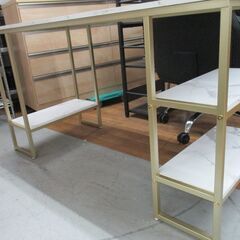 R518 おしゃれパーソナルデスク、大理石化粧、幅140cm Used・美品