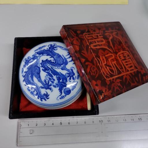 朱肉入れ 陶器