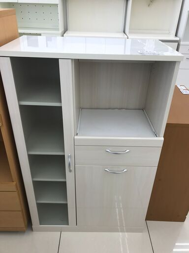 ★ジモティ割あり★  レンジ台 クリーム H118×D39.5×W75 クリーニング済み HJ2365