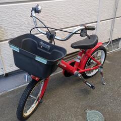 子供用の自転車（赤）