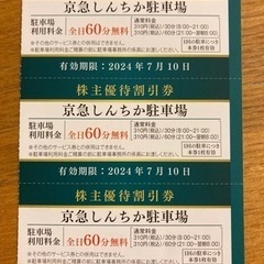 【ネット決済・配送可】【送料無料】株主優待割引券 京急しんちか駐...