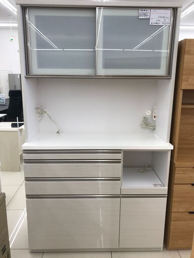 ★ジモティ割あり★ 三幸ジャパン株式会社 レンジボード ライトベージュ H205.5×D48.5×W119.5 クリーニング済み HJ2371