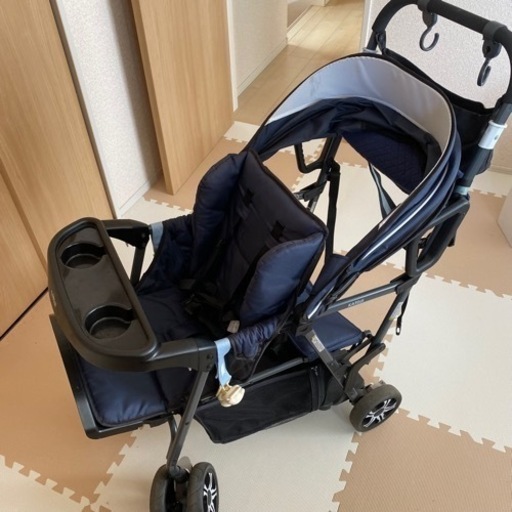 二人乗り用ベビーカー 2人でゴー レインカバー、前向きバックシート