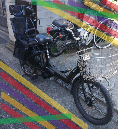 c４１バカ良心的な電動自転車屋２０インチ、子供乗せ２人乗り、前かご、後チャイルドシート、電動アシスト自転車  土日もお子様と土足のままご試乗可能です。ブリヂストン、ヤマハ共同生産モデル  ️バッテリーは、新品の９０％以上の性能でコンディション良好です。  １回の充電で３０ヶ月、５８００円～でお試しレンタルも出来ます。   後ろチャイルドシートをかごに変更も可能 54800(税別)、59800(税込)    電動自転車、子供乗せ、各種、在庫２０台以上ありますので、複数のご