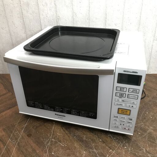 終 Panasonic パナソニック オーブンレンジ NE-MS234-W 2018年製 角皿付き 庫内フラット ホワイト 家電 動作確認済み 24c菊TK