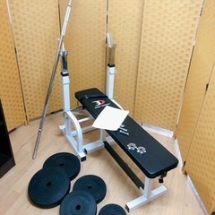 引取】ベンチプレス ボディデザイン バーベル40kg付き スポーツ 