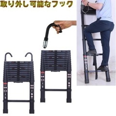 DayPlus 伸縮はしご 最長6.2 m 折り畳み伸縮梯子 自動ロック 安全ロック スライド式 アルミ梯子