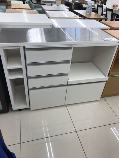 ★ジモティ割あり★ 家具の大丸 レンジ台 ホワイト H91×D44×W120 クリーニング済み HJ2376