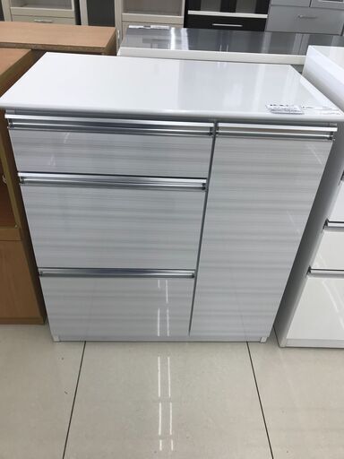 ☆ジモティ割あり☆ レンジ台 ホワイト H89×D48×W79.5 クリーニング済み