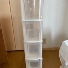 【あげます】隙間収納 スリムチェスト4段 プラスチック 