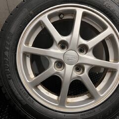 【GOODYEAR ICENAVI7 155/65R14】スタッドレス【ダイハツ 純正ホイール 14インチ 4.5J4HPCD100+45】バリ溝 タント ムーヴ等　(TE308)