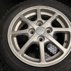 【GOODYEAR ICENAVI7 155/65R14】スタッドレス【ダイハツ 純正ホイール 14インチ 4.5J4HPCD100+45】バリ溝 タント ムーヴ等　(TE308)