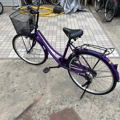 自転車 24インチＬＥＤオートライト紫色　完売しました。