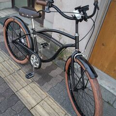 26吋 ファットタイヤのビーチクルーザー シングル/ブラック