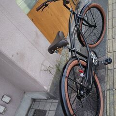 26吋 ファットタイヤのビーチクルーザー シングル/ブラック