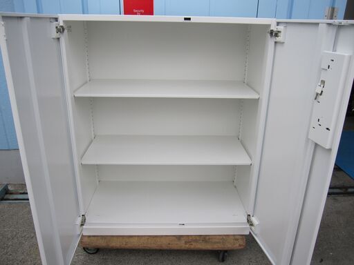 両開き書庫 ホワイト 鍵あり コクヨ製エディア 900x450x1100