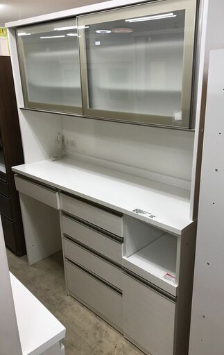 ニトリ NITORI システムキッチンボード リガーレ160 モイス加工 ホワイト 食器棚 レンジ台 キッチンカウンター キッチンボード キッチン収納 キッチンボード 収納棚  大型家具 新生活 引越 おしゃれ クリーニング済 堺市 石津店 【ジャングルジャングル石津店】